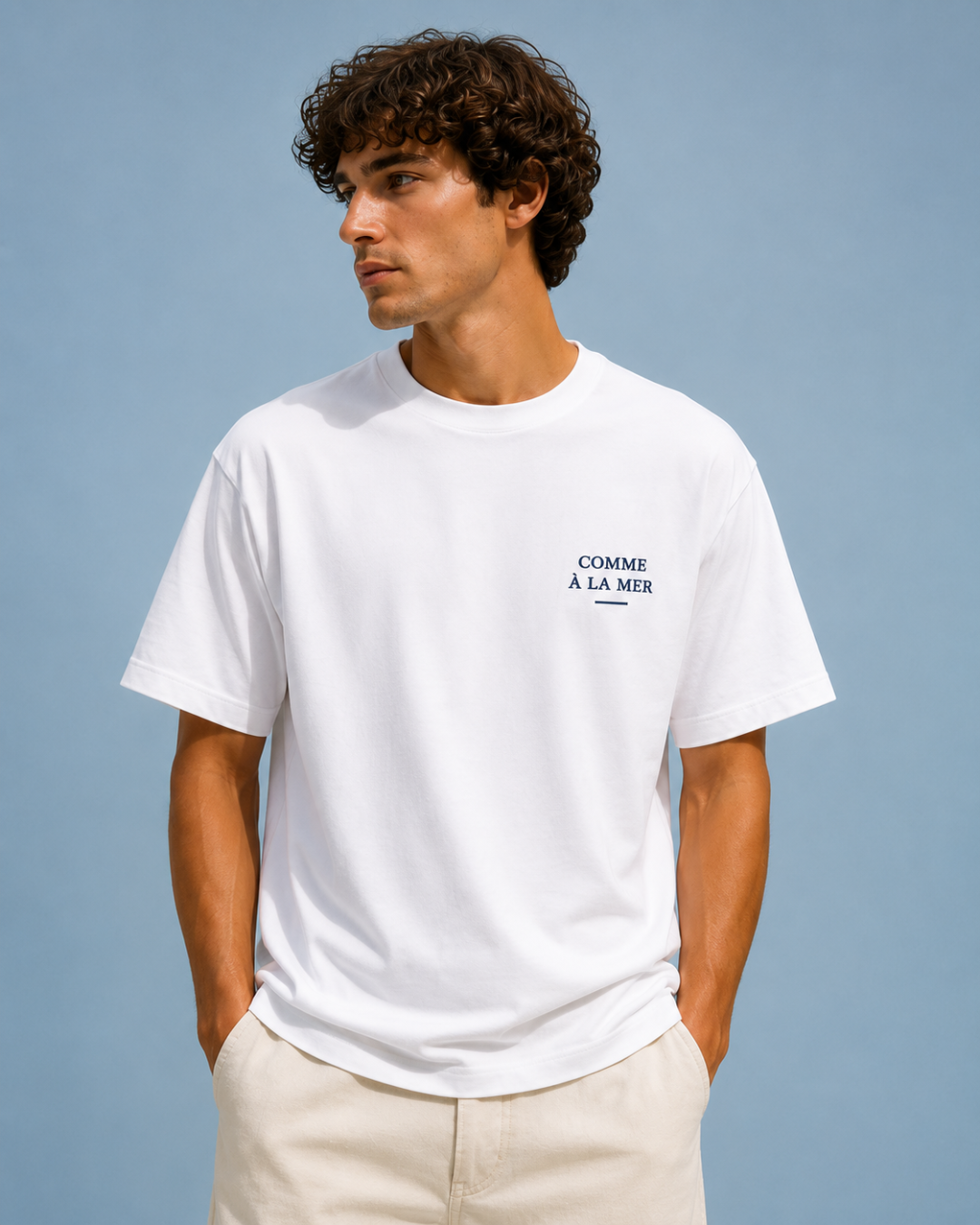 t-shirt mode homme comme à la mer de face
