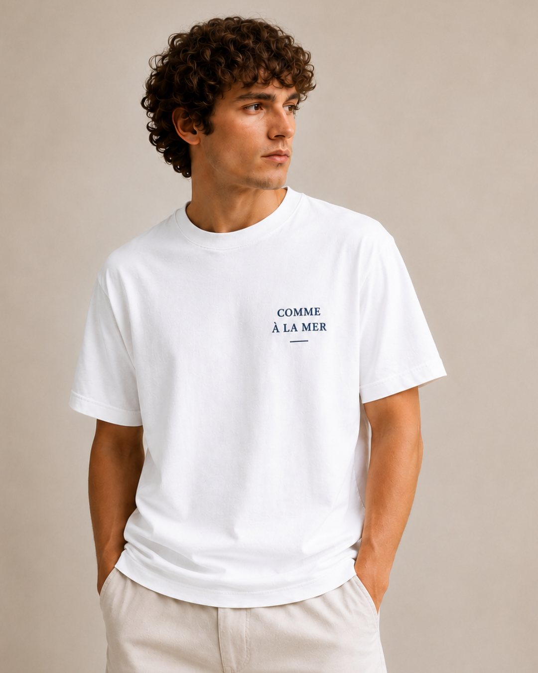 t-shirt mode homme en coton comme à la mer