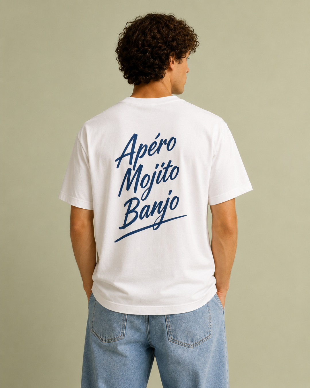 t-shirt mode homme apéro mojito banjo porté de dos